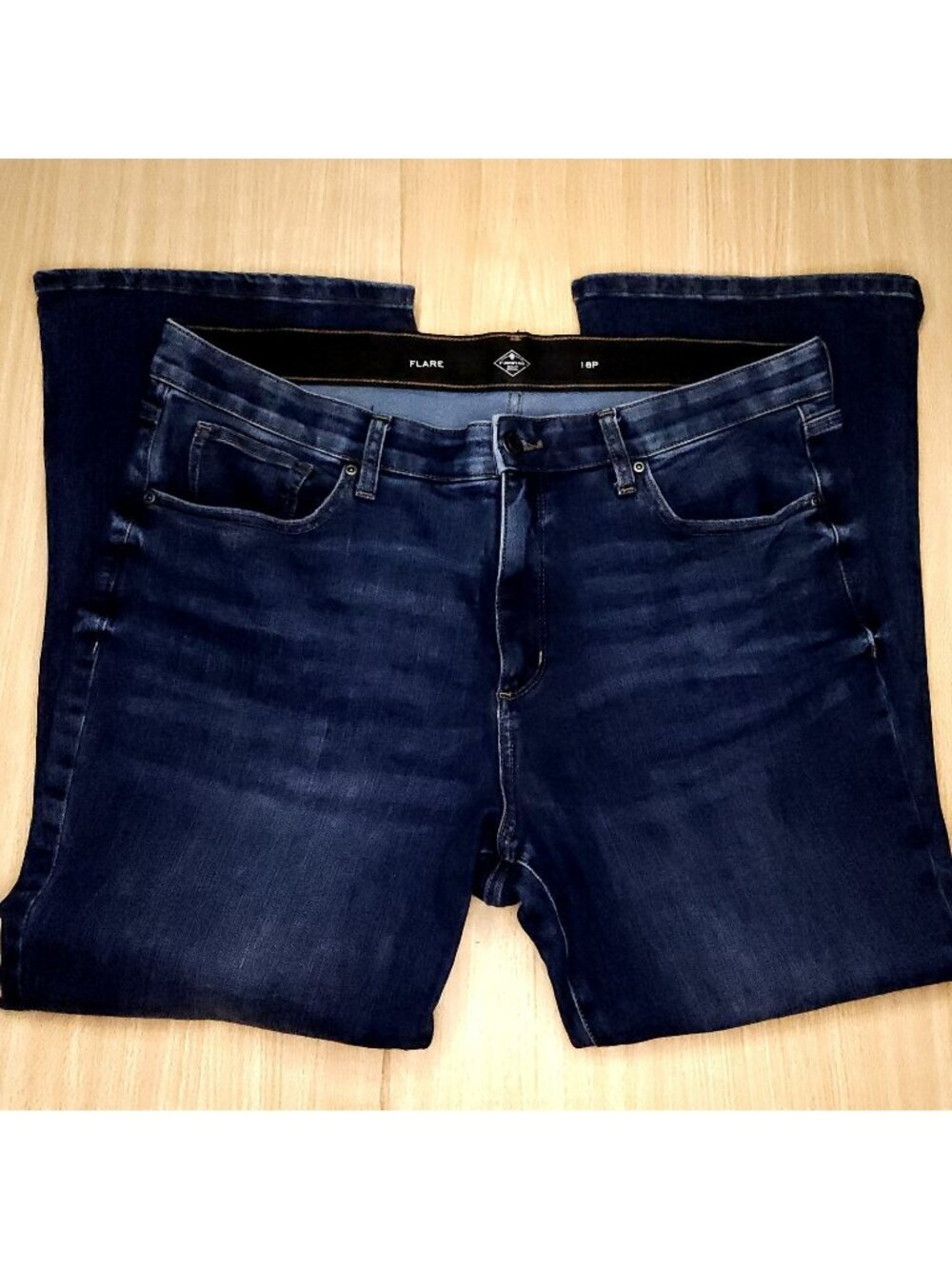 St. John's Bay Petite Womens Dark Wash Flare Jeans 18P